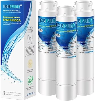 ICEPURE Replacement for Frigidaire EPTWFU01 EWF02, Pure Source Ultra II, RWF5800A, PureSource Ultra 2, SCWFTCTO, GP006, EPTWFUO1, MR022, JO22, BO022, TH-01, DE022, 1007 Refrigerator Water Filter 3PACK