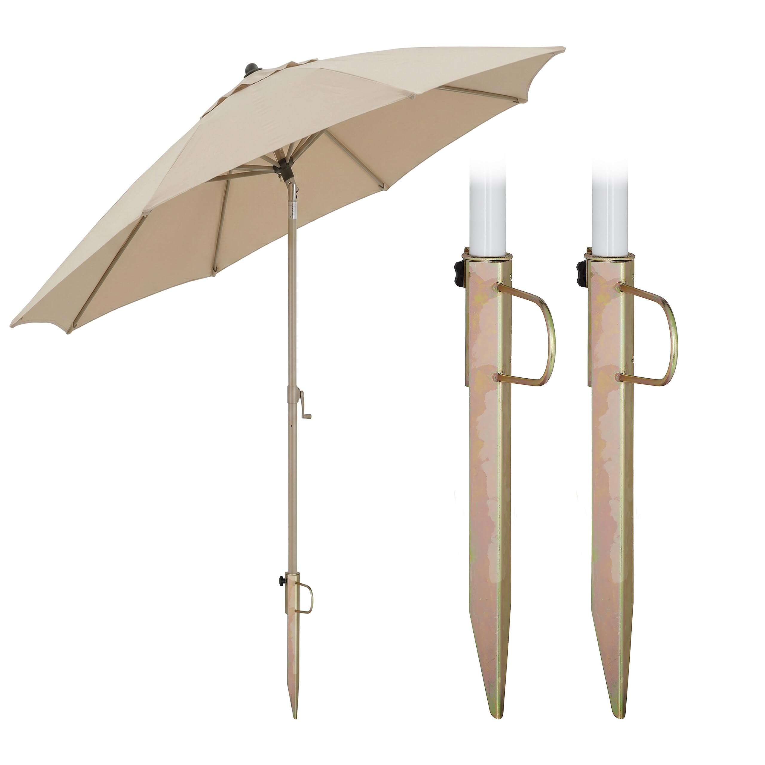 Support de parasol en acier Relaxdays piquet de jardin et camping pour tige 32mm lot de 2