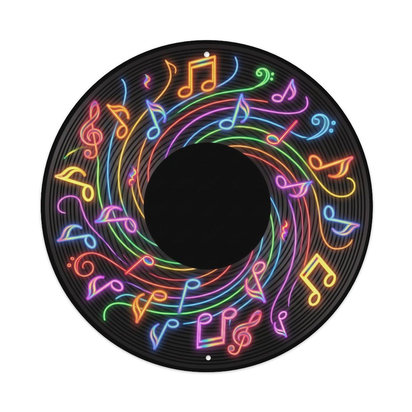 Colorful Music Vinyl Records Twist Bright Spiral Metal Tin Sign