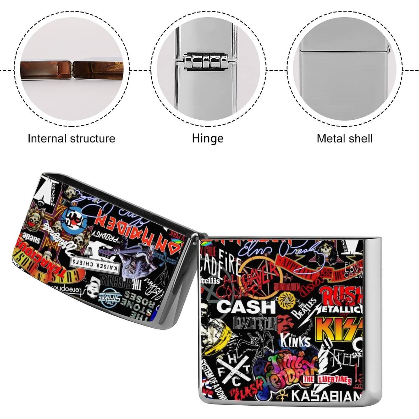 Amazon.co.jp: ジッポライターケース ロックバンドロゴ ZIPPOライター 