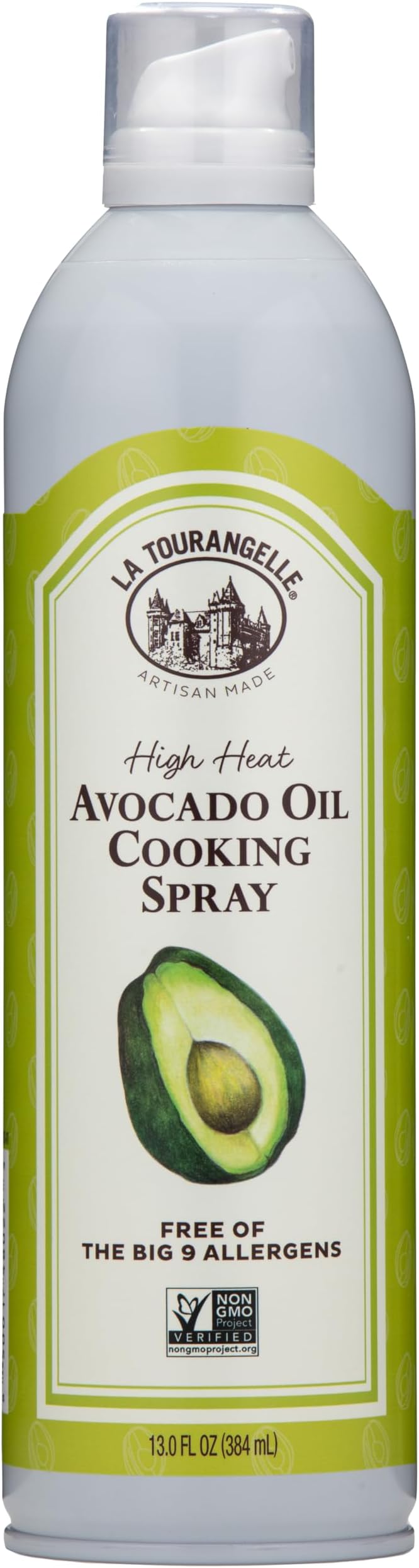 La Tourangelle, Avocado Oil Spray, All-Natural Handcrafted from Premium Avocados, Great for Cooking, Butter Substitute, and Skin and Hair Care, Spray Cooking and Grilling Oil, 13 fl oz