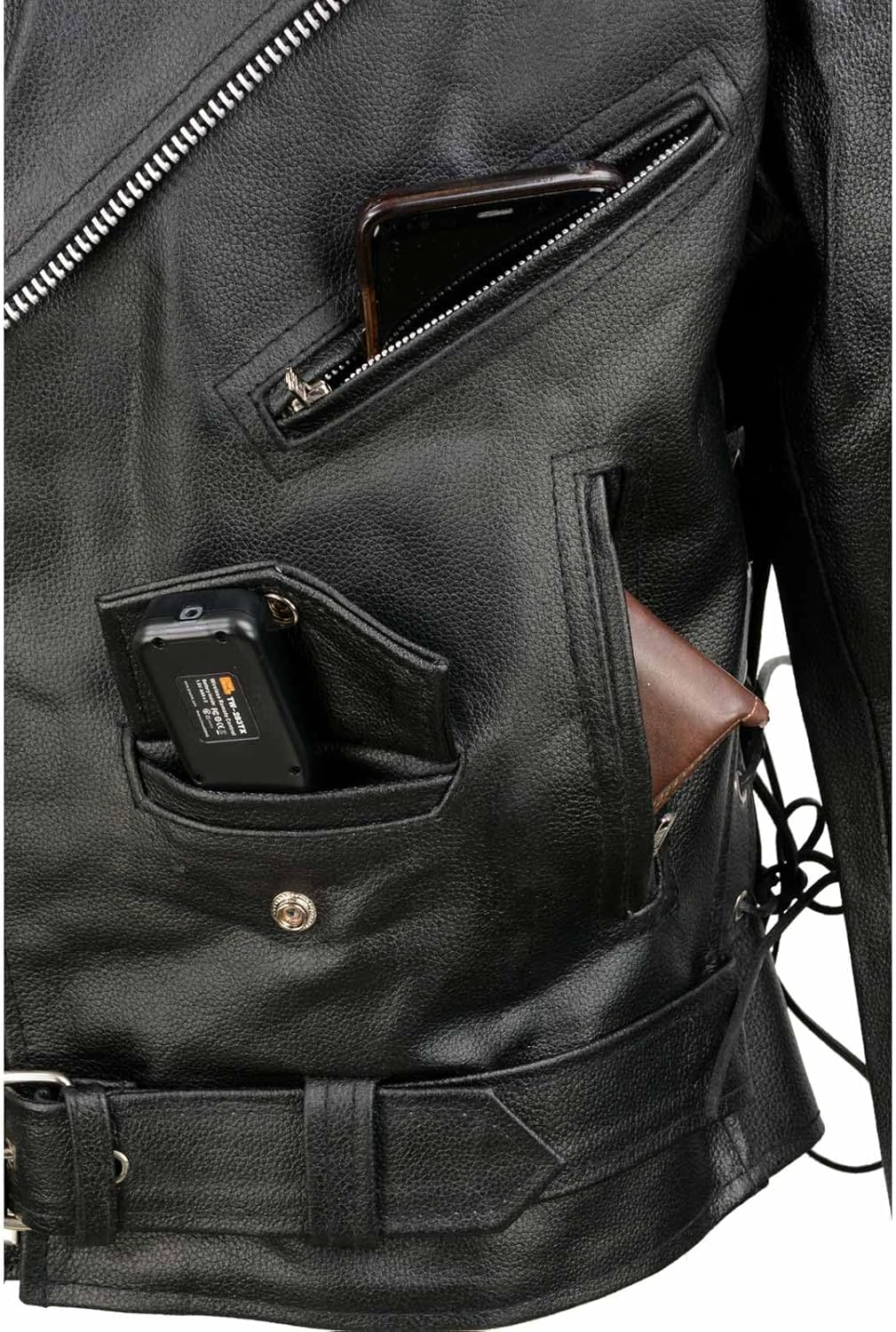 Men's Basic Motorcycle Jacket with Pockets