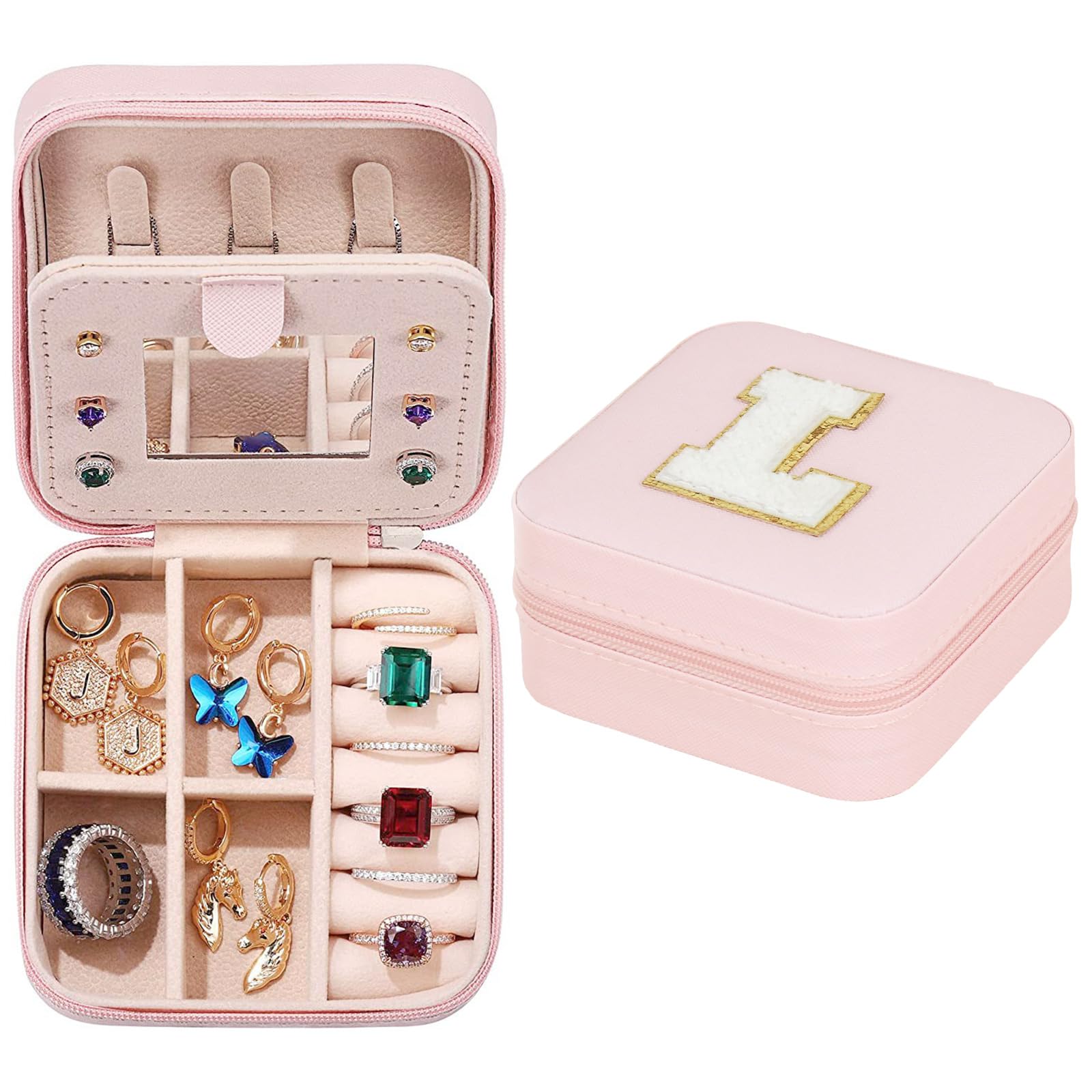 YEJAHY Jewellery Box for Women and Girls - Small Travel Organiser for Chains and Accessories (L)