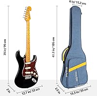 Vista 3 de MUZNOTE Bolsa para Guitarra Eléctrica, Estuche para Guitarra Eléctrica Acolchado Bolsa de Concierto para Guitarra Eléctrica Acolchonado de 0.4