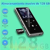 Vista 3 de Reproductor MP3 de 128GB con Bluetooth 5.2, Reproductor de Música AiMoonsa con Altavoz HD Integrado, Radio FM, Grabadora de Voz, Sonido HiFi, Libro