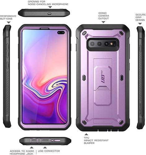 Miniatura 8 de SUPCASE Unicorn Beetle Pro Series - Funda diseñada para Samsung Galaxy S10 Plus (versión 2019) de cuerpo completo de doble capa resistente con funda