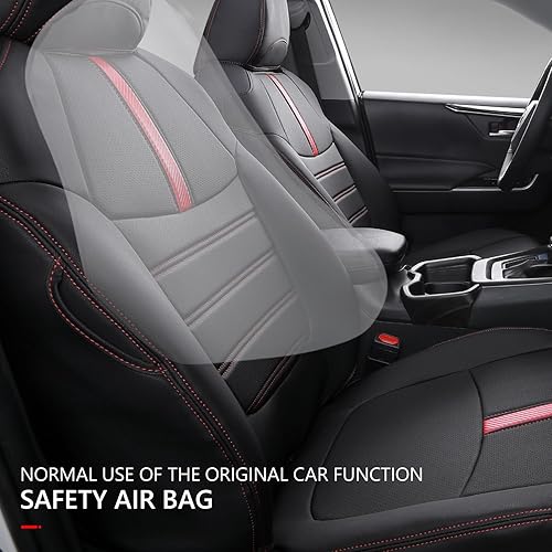Miniatura 3 de Xipoo Funda de asiento compatible con Toyota RAV4 2019-2024, fundas de asiento de piel sintética, repuesto para Toyota Rav4 Hybrid XSE y SE XSE