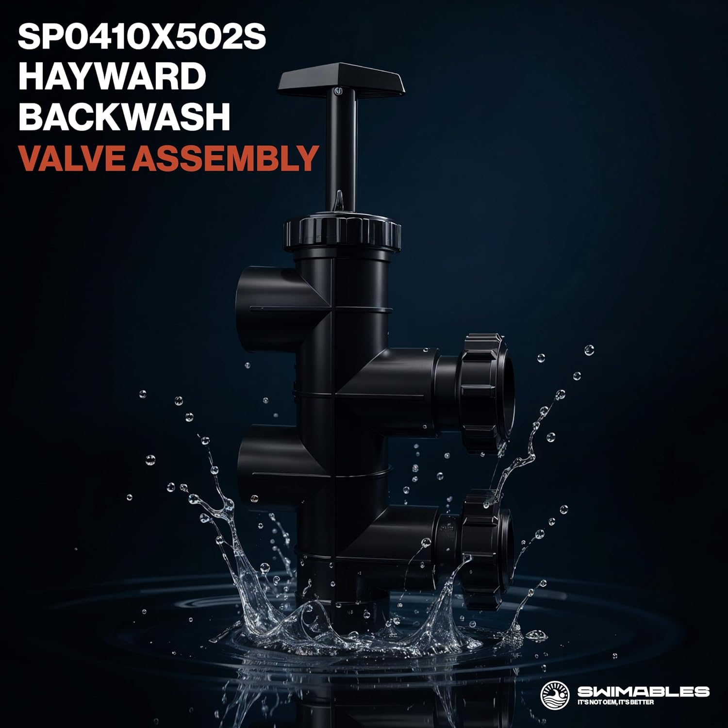 Swimables SP0410X502S Hayward Backwash Valve Assembly - Manual Pool Filter Slide Valves for Hayward D.E. Filters - Pool Backwash Valve for Premium Pool Filter Parts - 2.36” Ports