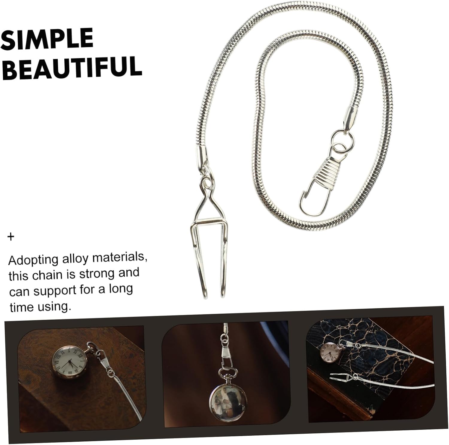 COLLBATH Vintage Pocket Watch Chain Durable Metal Alloy Pendant with Retro Style Lightweight Design for Easy Carrying for Fashion and Practical Use