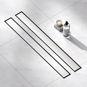 Brushed Nickel Linear Shower Drain,28 inch with Insert Grate | Stainless Steel,Easy to Clean,Recessed Installation,Rust and Corrosion Resistant,Removable Strainer for Easy Hair Removal