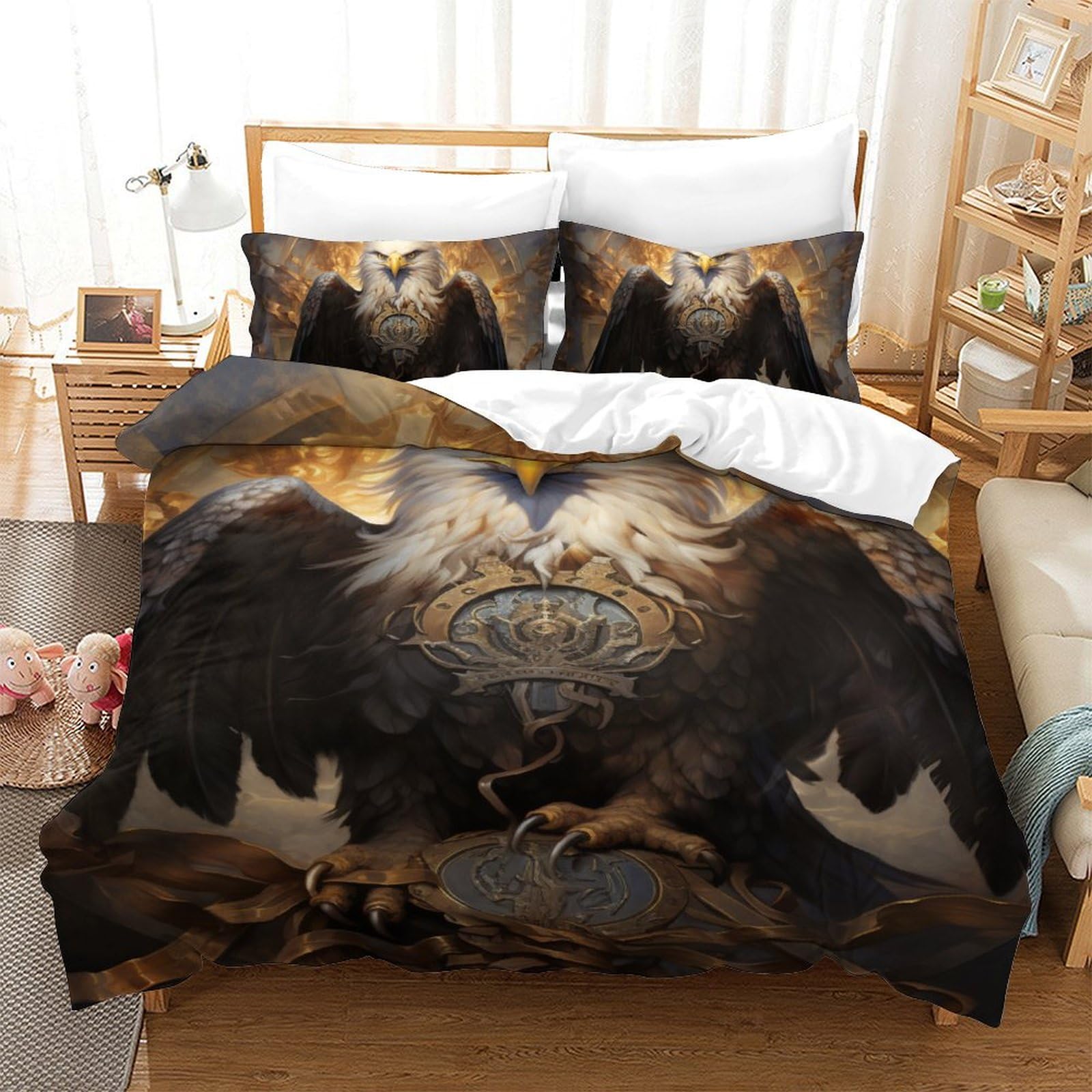 Linge de lit aigle 140 x 200 cm en microfibre supérieure au toucher soie