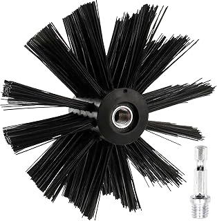 Dryer Vent Cleaner Kit, Chimney Cleaning Brush, Brush Head with Drill Attachment for Effective Lint Removal (6 inch)