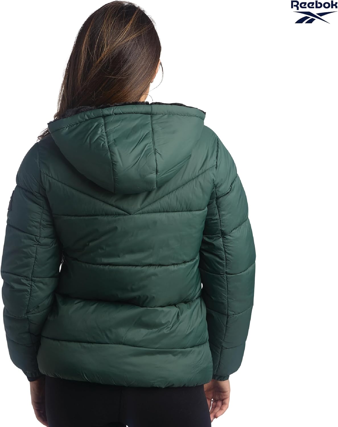 Reebok Womens Puffer Jacket - Heavyweight Quilted Parka Winter Coat - Fully Faux Fur Lined Ski Jacket for Women - Image 6