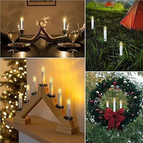 Miniatura 6 de EuroFone Velas de árbol de Navidad, 30 velas LED sin llama parpadeantes con batería con clips extraíbles para decoración de árboles de Navidad en