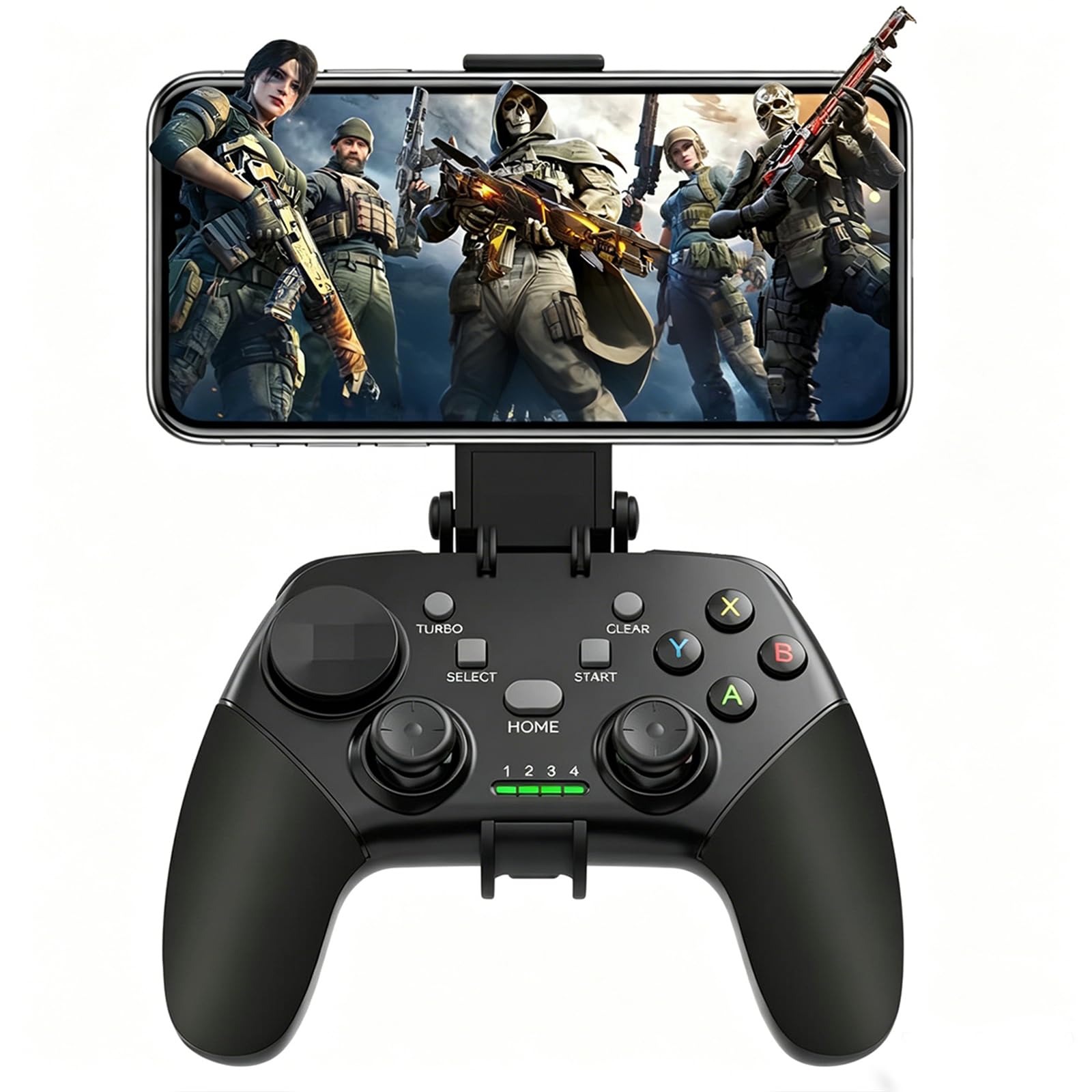 Koiiko Wireless Game Controller für iPhone, Android, PC, Bluetooth Mobile Gaming Controller für iPhone 15, iPhone 16, Samsung Galaxy S25, Huawei, Motorola, Google-Call of Duty (Schwarz)