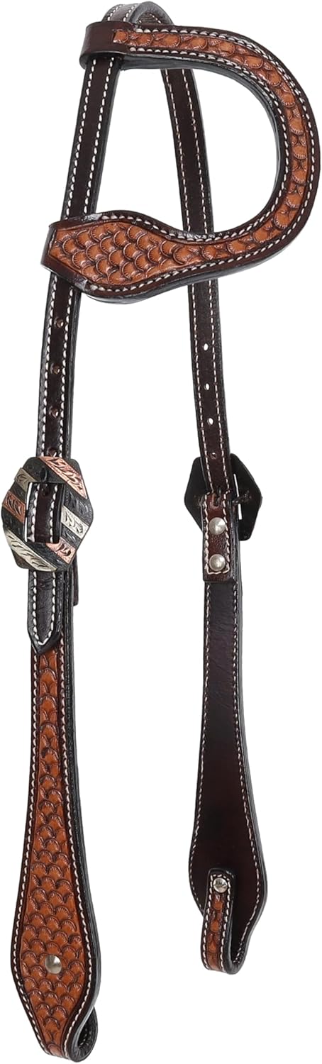 Showman Scallop Tooled Single Ear Headstall