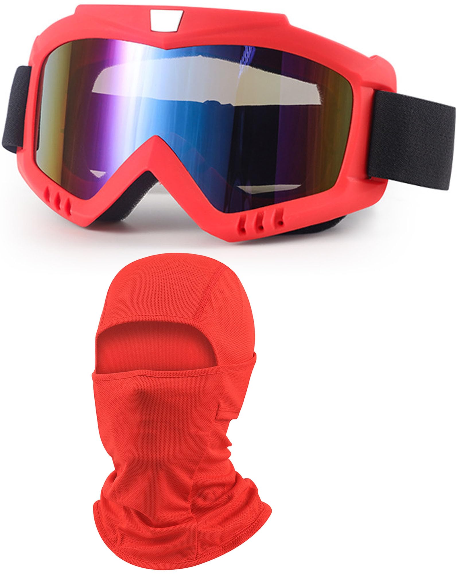 Dirt Bike Goggles with Balaclava Motorcycle ATV Riding Ski Motocross Windproof Dustproof Racing Glasses for Women Men