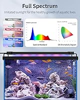 Vista 2 de Pawfly Luz LED de acuario de 6 W para peceras de peces de 6" a 10" Luz de tanque de peces extensible con luces brillantes de espectro completo