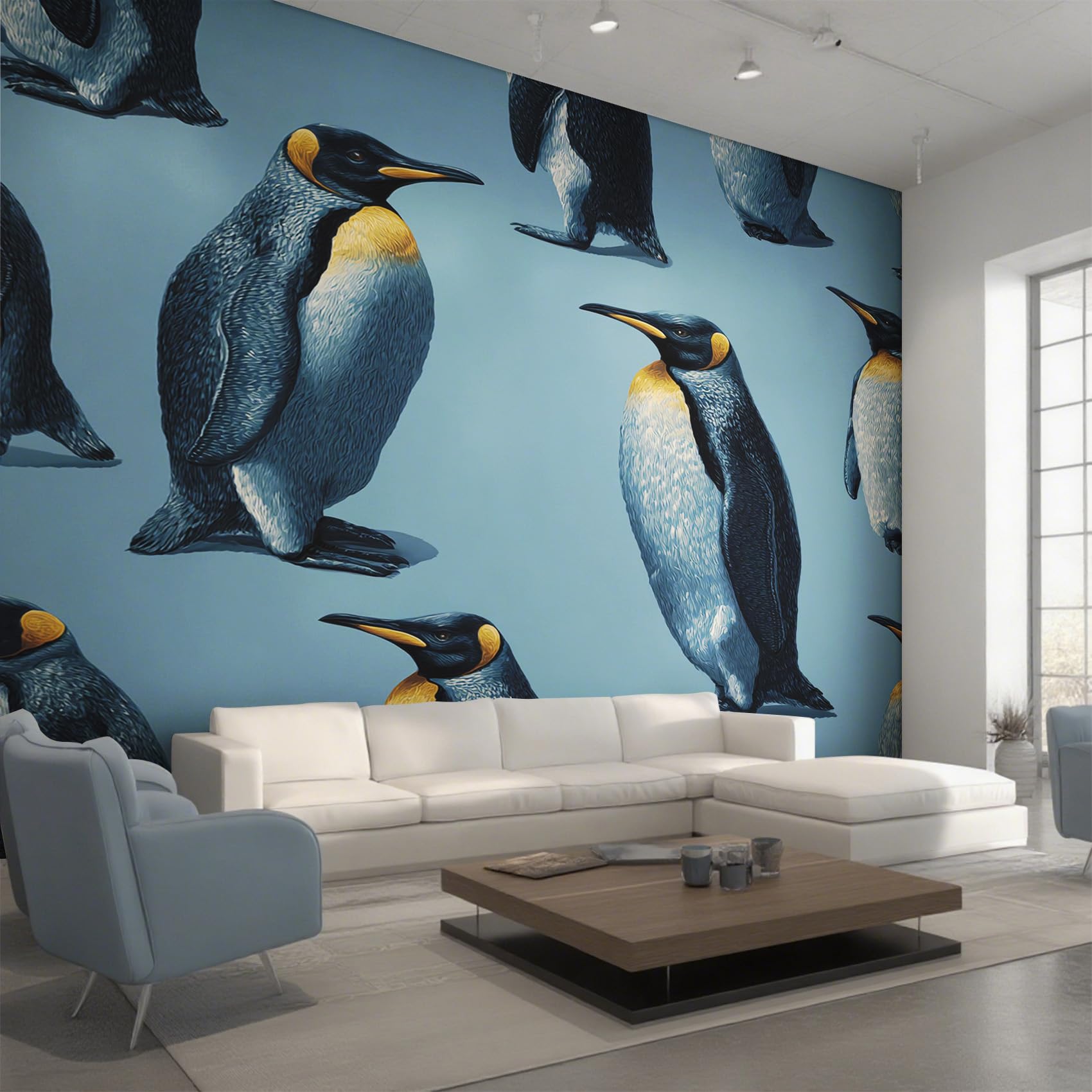 Papier Peint Panoramique Pingouin Antarctique 450x315 cm Fresque Murale Intissé Salon