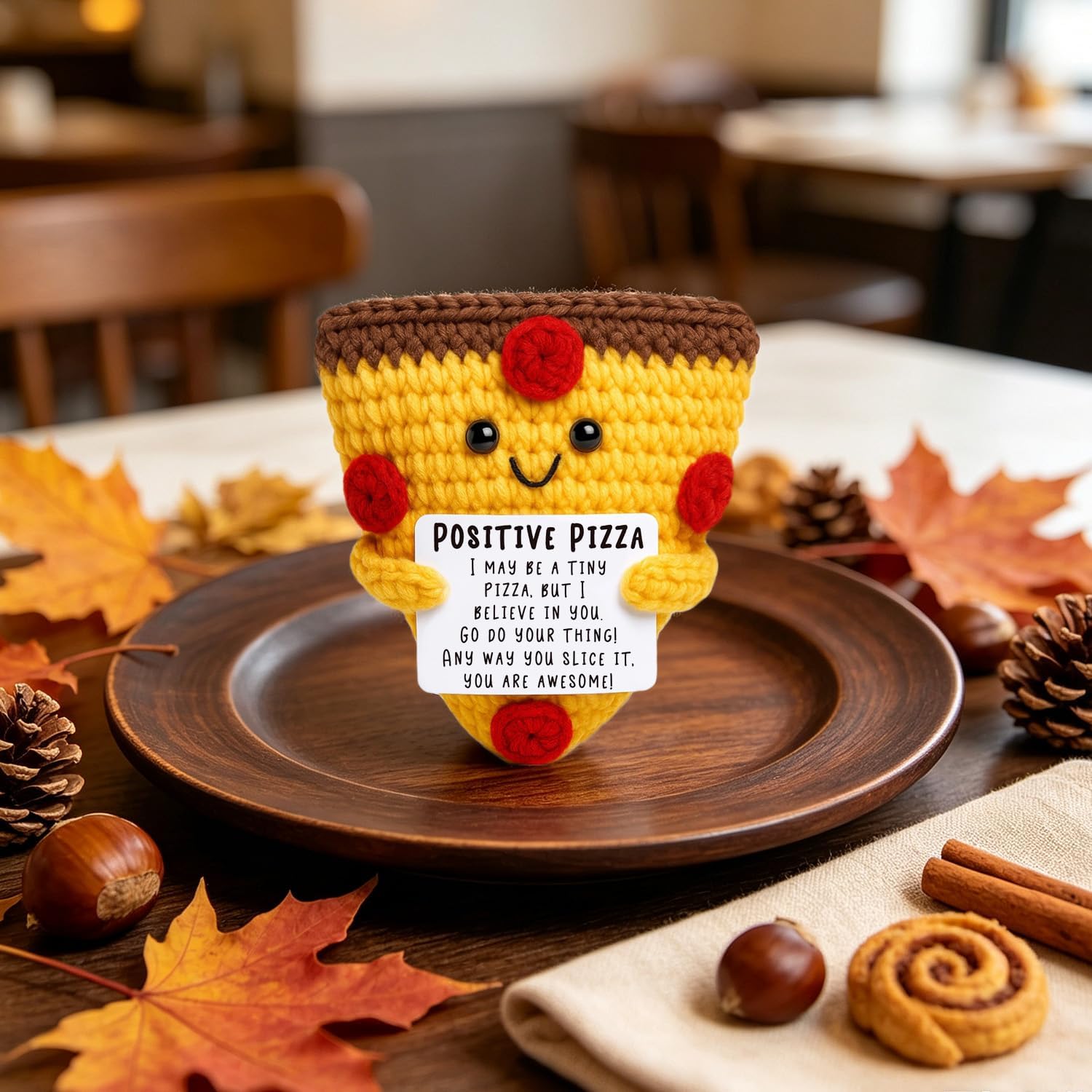 OCCdesign Inspirational Fall Gifts Handmade Crochet Pizza for Women Men image 3