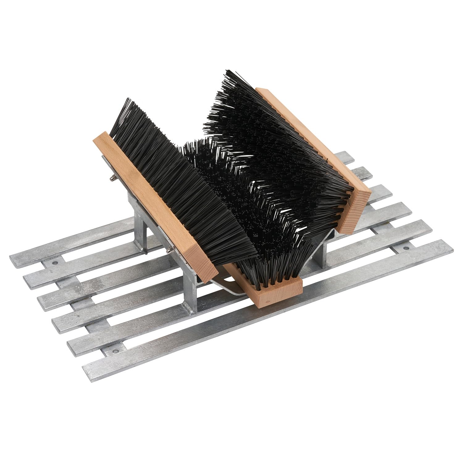 Sport-Thieme Stollencleaner Vision | Schuhreinigungsbürste für Stollenschuhe | Mobil u. stationär nutzbar | Inkl. Edelstahlschrauben | Stahlgestell Buchenholz Polyethylen | 59x29x18 cm | 9,3 kg