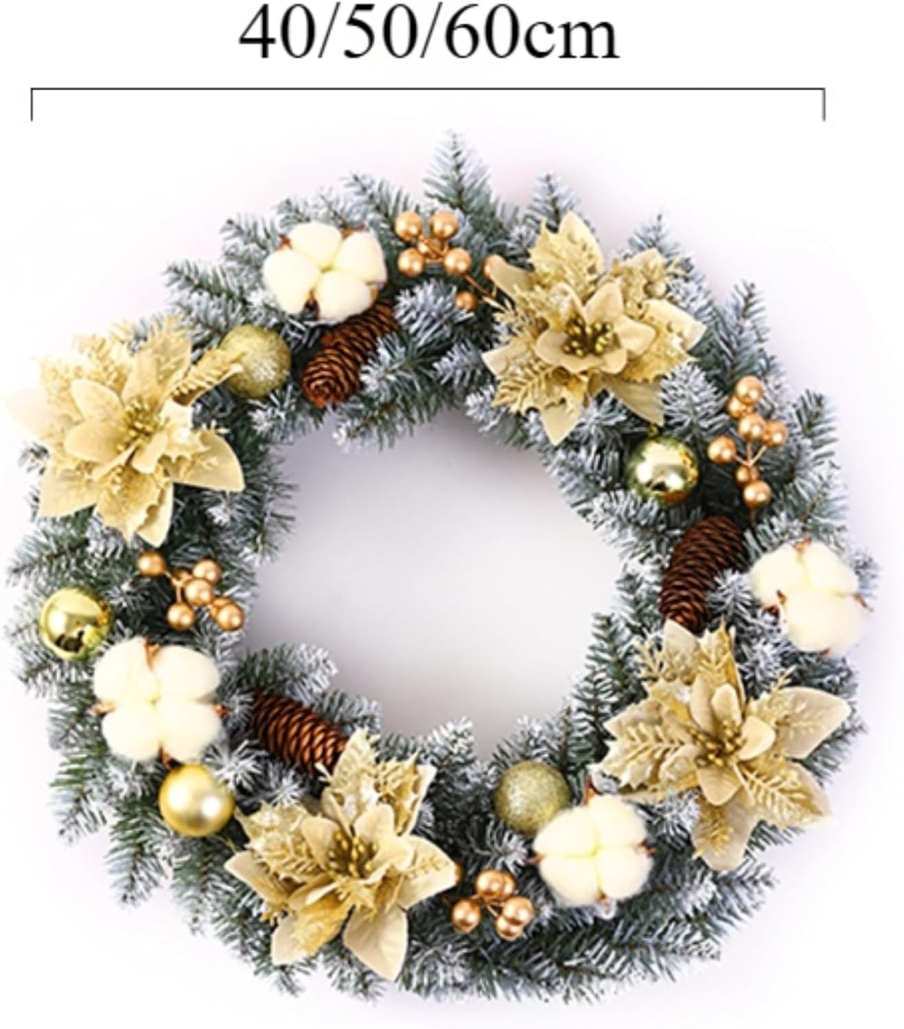 ライト付き玄関ドア クリスマスリース クリスマスデコレーション 花輪 壁掛け 電池式 花輪 ナチュラル リアル 手作り 室内装飾 玄