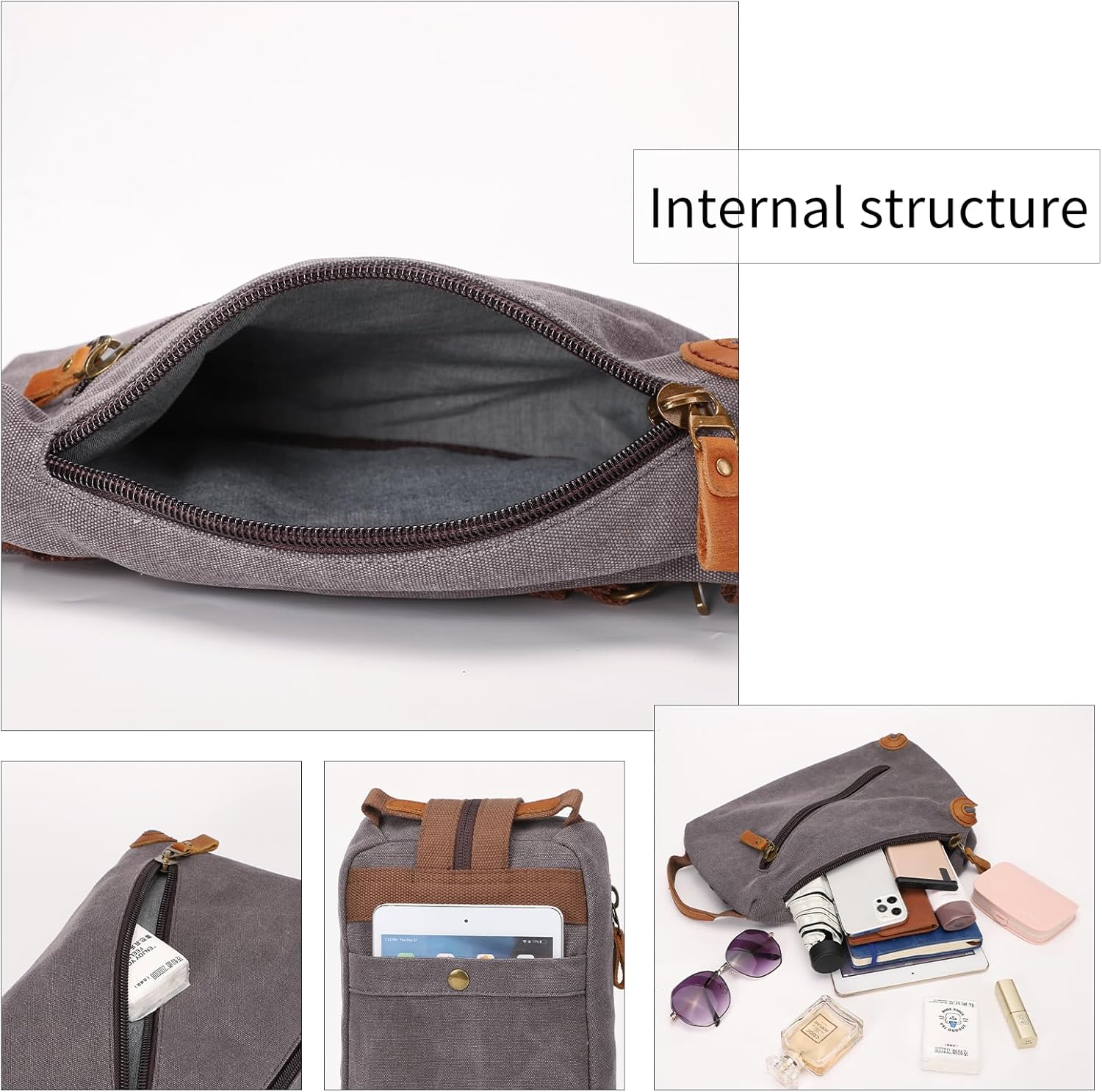 KL928 Canvas Sling Bag crossbody Bags Small Backpack Pack Travel Purse convertible purses for Women Men - Image 3