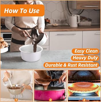 ASelected 3 PCS 6 Inch Cake Tin,Non-Stick Deep Aluminum Round Cake Deep Baking Tin with Removable Bottom Cake Baking Pan Cake Mould Tin Set with Loose Base for Wedding,Birthday,Christmas and Party