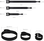 Reusable Cable Ties 60PCs- 10/15/20 cm-Black, Trilancer Adjustable Hook and Loop Wire Ties Cord Organization Ties for Home, Office and Data Centers(3 Size Combo,60 PCs)