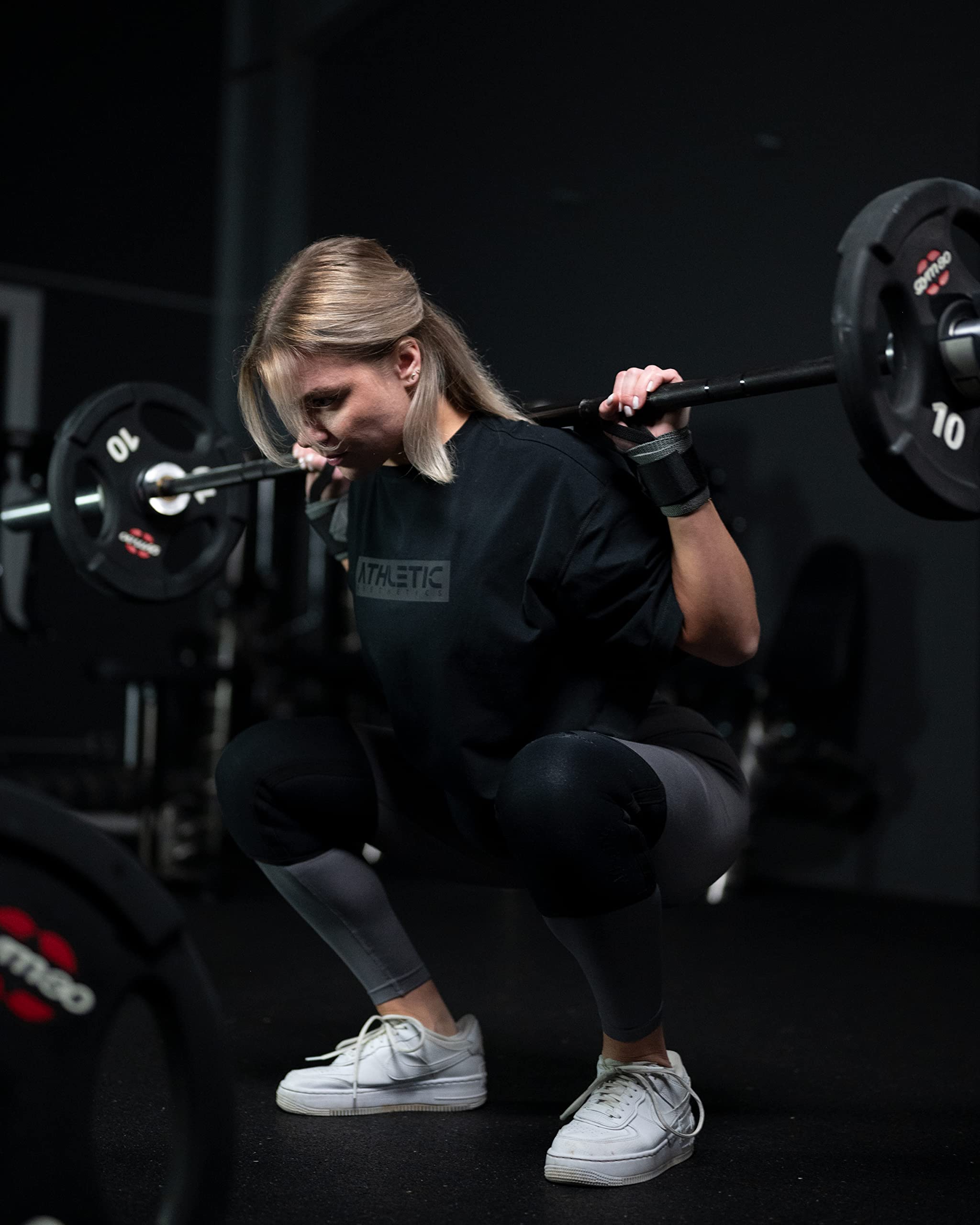 ATHLETIC AESTHETICS Genouillères (par paire) pour musculation et bodybuilding – Genouillères en néoprène 7 mm pour squats, fitness, haltérophilie et entraînement des jambes – Pour homme et femme