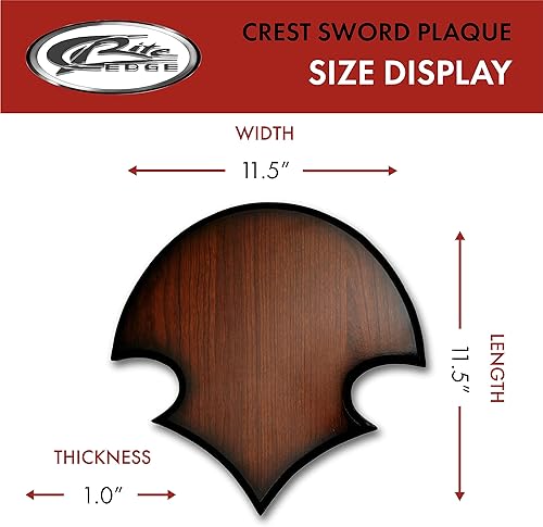 Miniatura 3 de SZCO Placa de espada universal de 11.5 x 11.5 pulgadas, exhibición de madera oscura maciza montada en la pared para espadas, dagas y hachas, incluye