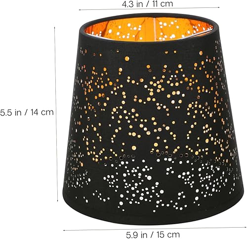 Miniatura 8 de Pantalla de lámpara de tela, pantalla de barril para lámpara pequeña, color negro, clip en la cubierta de la luz de la bombilla, cubierta de luz