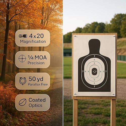 Miniatura 5 de Barska Alcance de rifle de fuego 4X - Retícula 3030, sin paralaje a 50 yardas, óptica revestida, 14 MOA Windage y elevación, incluye anillos de 38