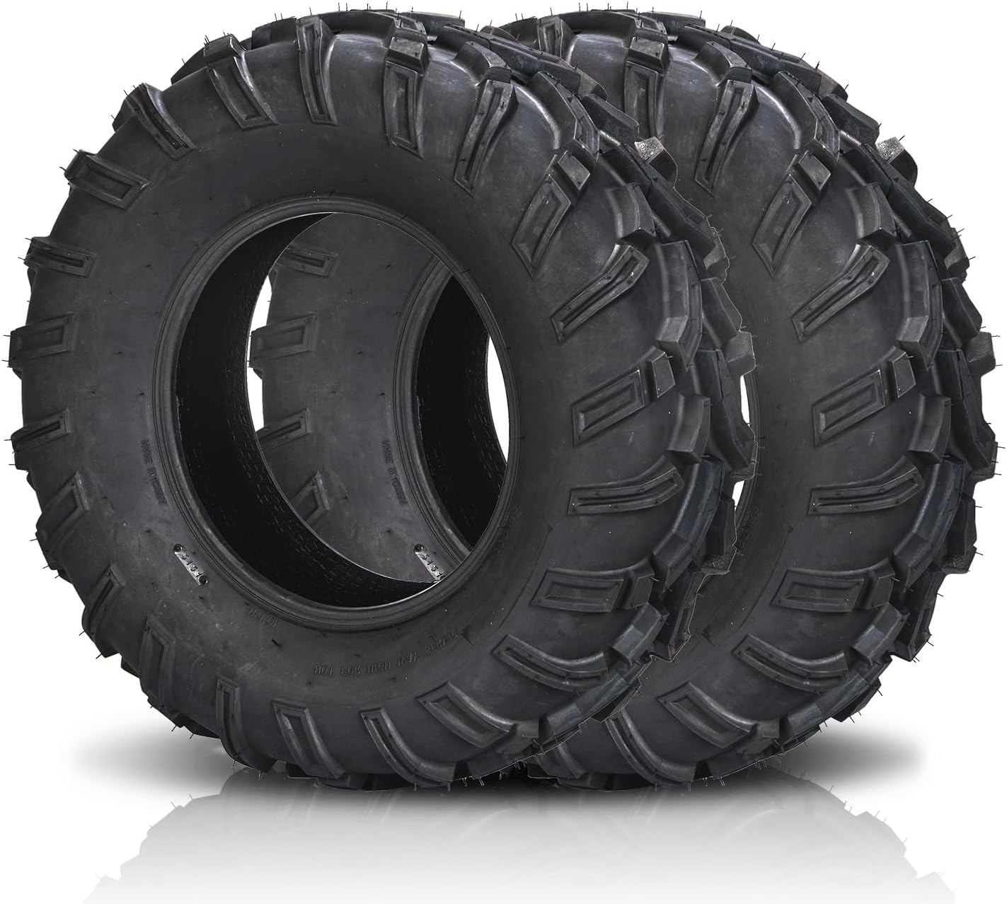 TUFFIOM Set of 4 ATV UTV All-terrain Tires 25x8-12 Front & 25x10-12 Rear, 6 PR, Tubeless