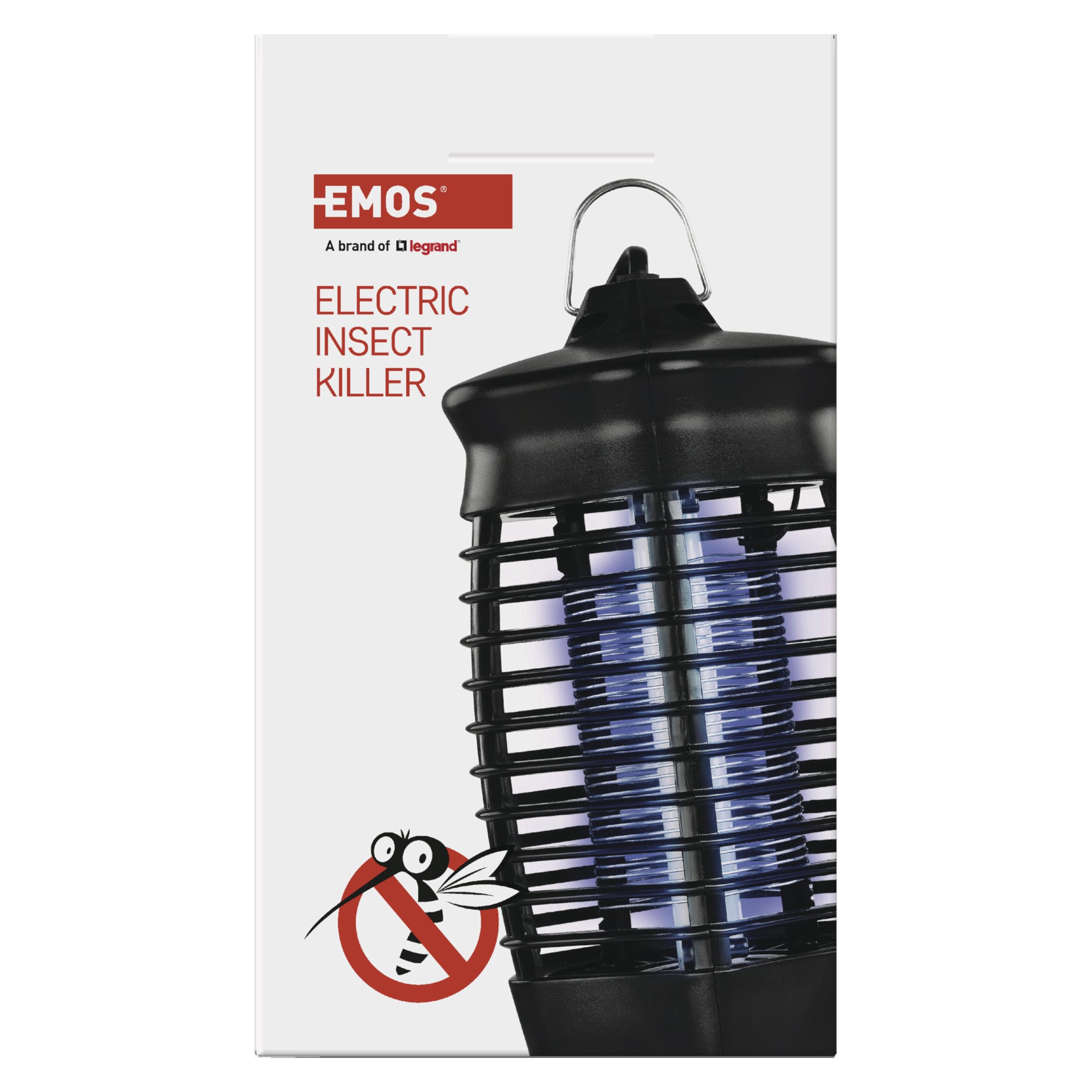 EMOS Lampa owadobójcza z rurą LED 3,3 W UV-A, przewód zasilający o długości 1,2 m (230 V), lampa UV do postawienia lub zawieszenia, elektryczna pułapka na muchy, nadaje się do wnętrz i na taras
