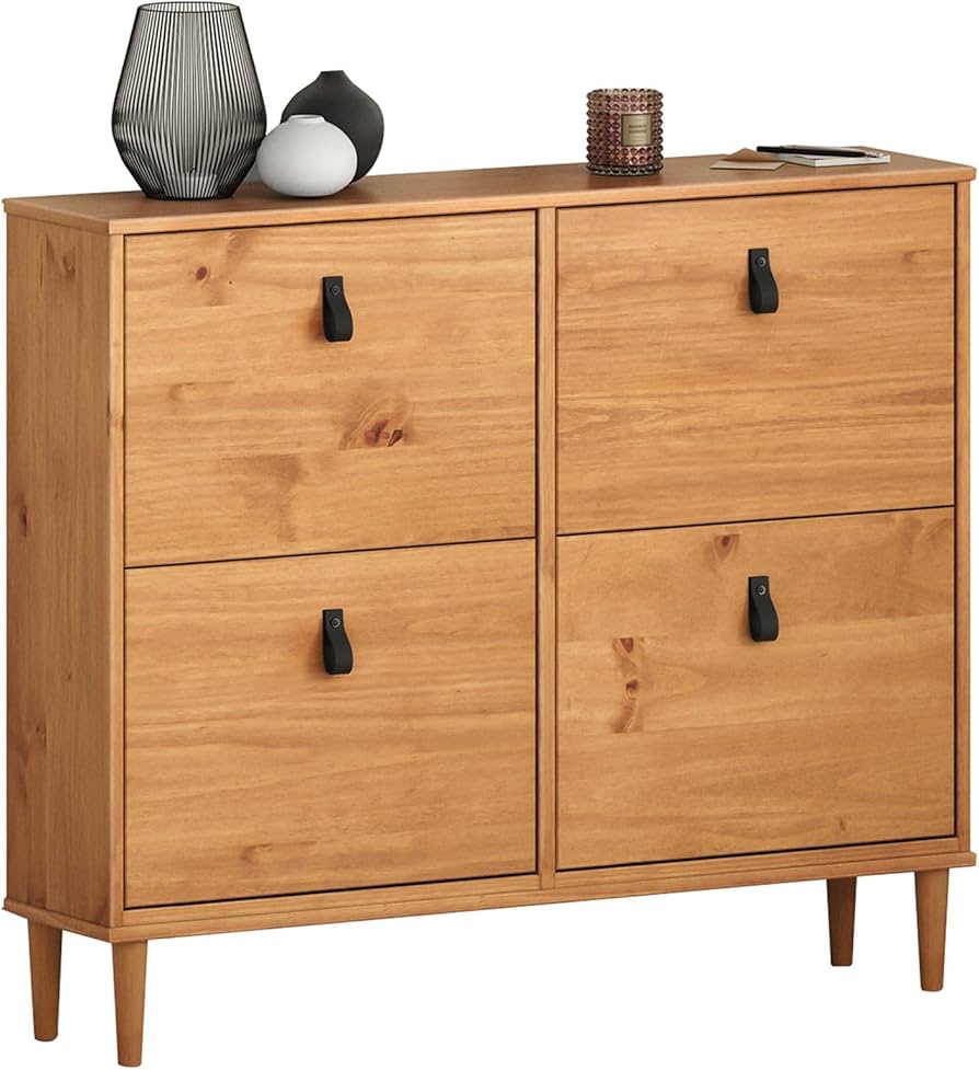 IDIMEX Sapateira Horizontal Madeira Multiuso 4 Portas Mikka