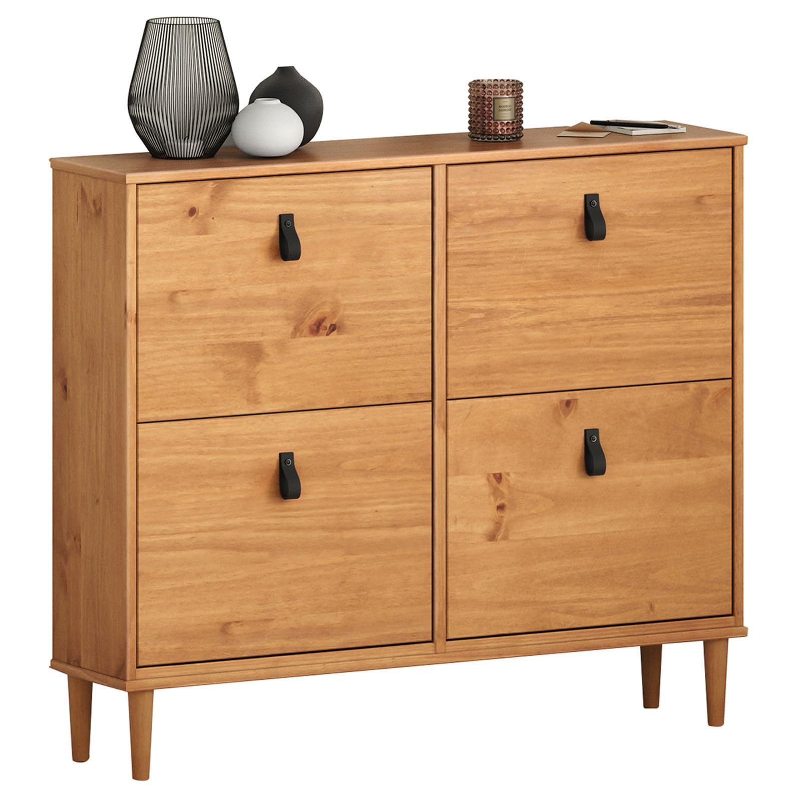 IDIMEX Sapateira Horizontal Madeira Multiuso 4 Portas Mikka