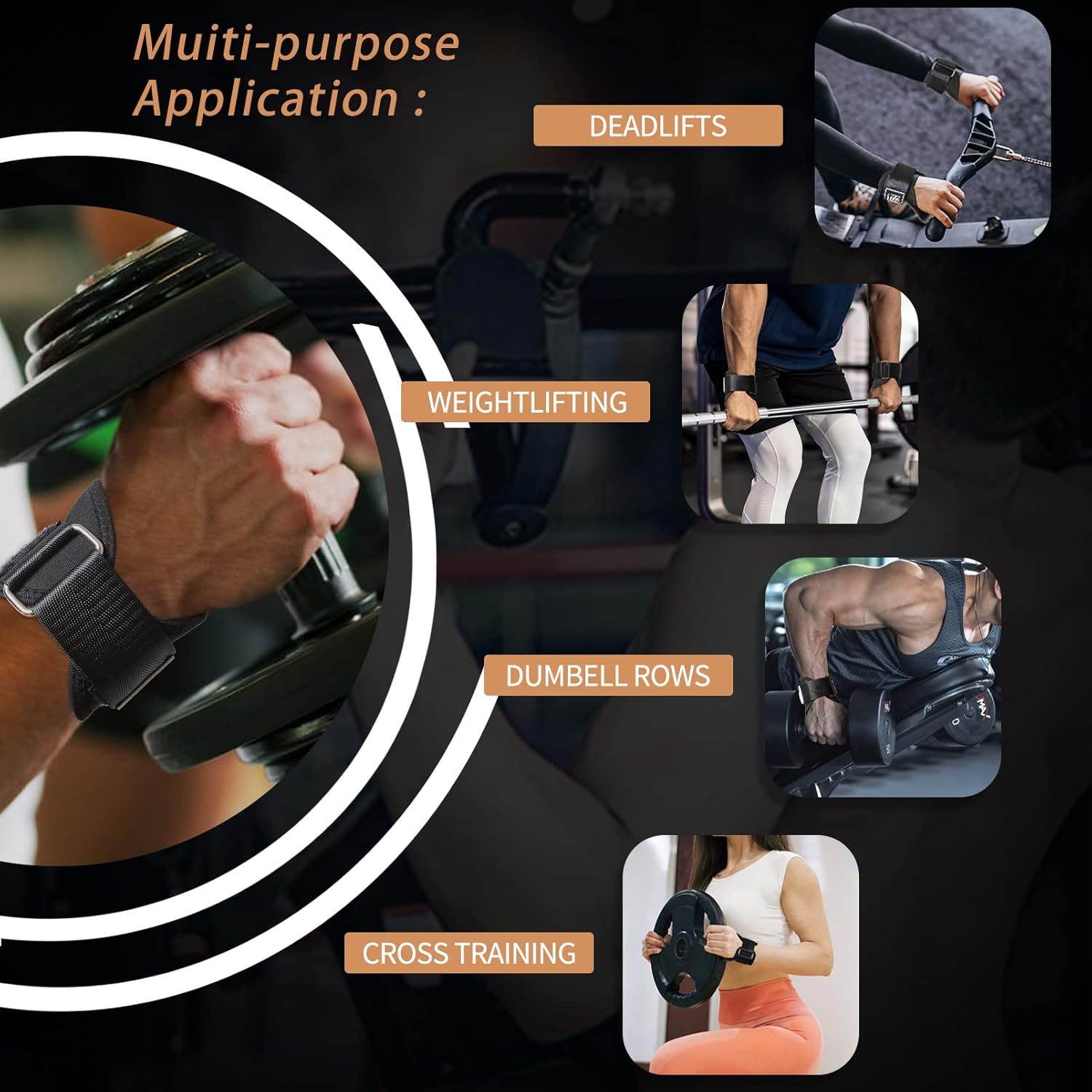 HILAEX Weight Lifting Grips with Wrist Straps Lifting Straps Full Palm Protection & Extra Grip for Training Bodybuilding Deadlift Gym Fitness : Sports & Outdoors