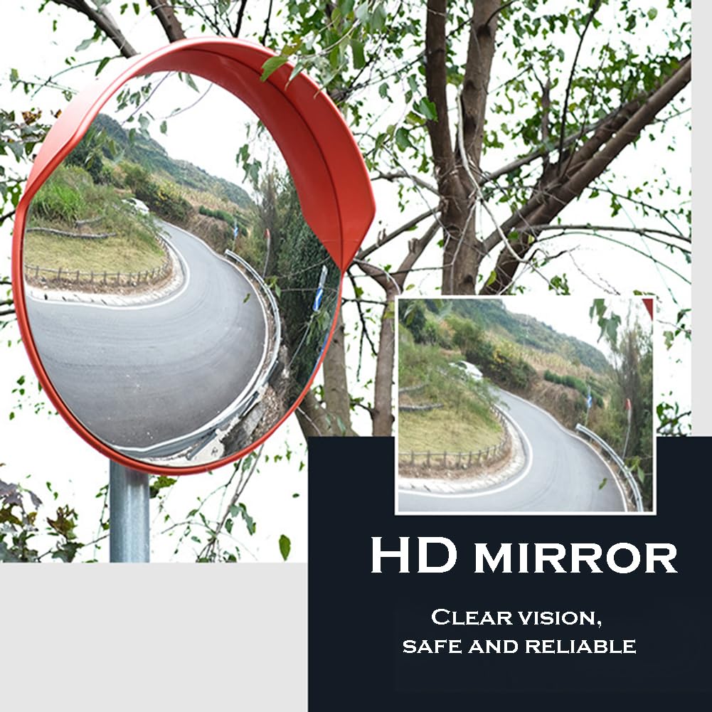 Mirror De Entrada Convexa, Espejo De Seguridad del Tráfico, Espejo De Seguridad Interior Y Exterior, Espejo De Seguridad Parabólico De Punto Ciego, Garaje, Almacén, Comercial,60cm