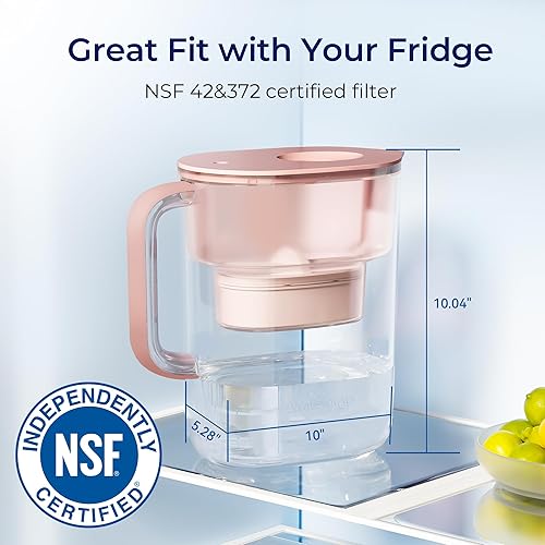 Miniatura 3 de Waterdrop Jarra de filtro de agua Lucid de larga duración de 200 galones, de 10 tazas, con certificación NSF, 5 veces su vida útil, reduce PFAS,