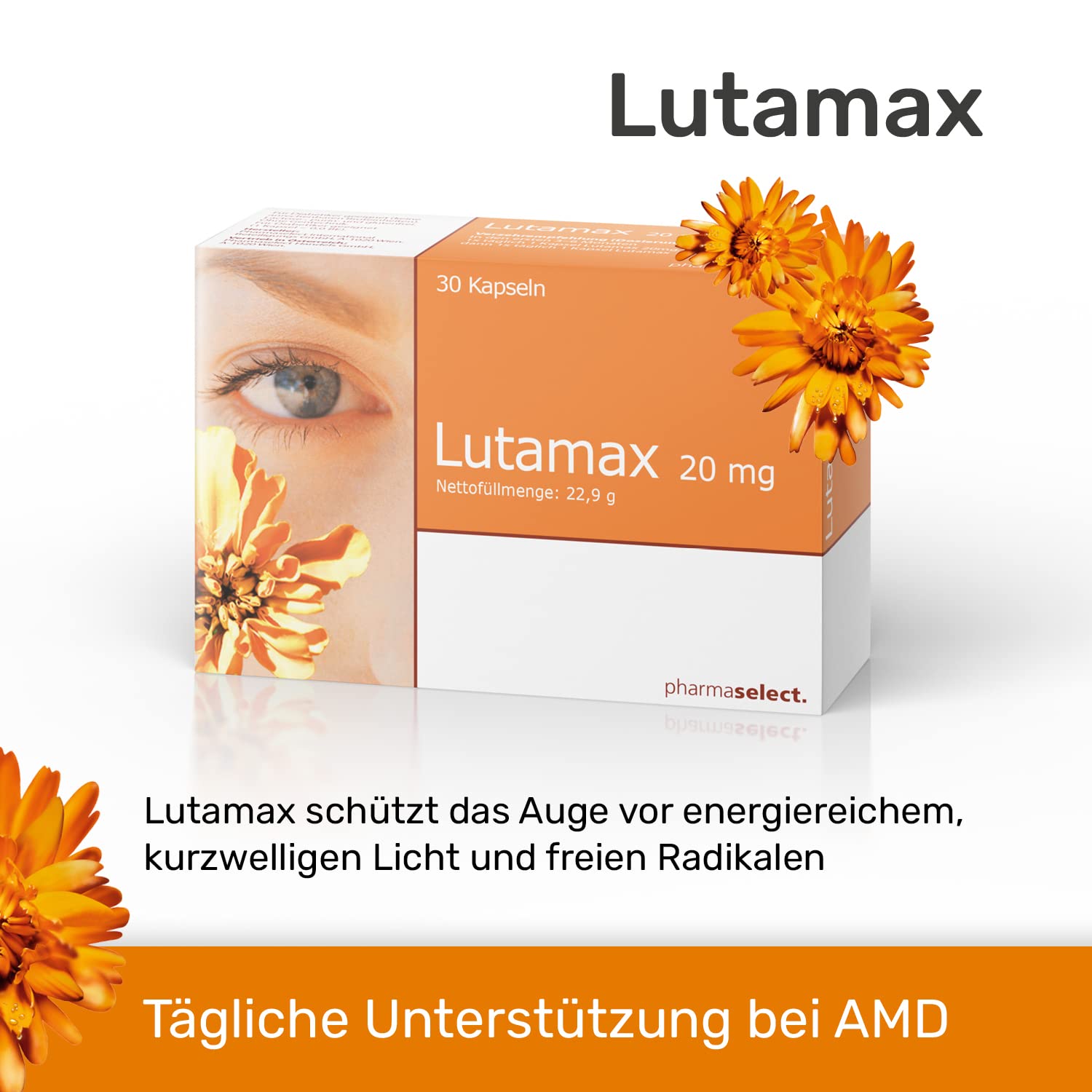 Lutamax 20 mg – 90 Kapseln | Lutein & Zeaxanthin | Augenvitamine zur Unterstützung der Sehkraft bei altersbedingten Augenproblemen | 3-Monats-Pack