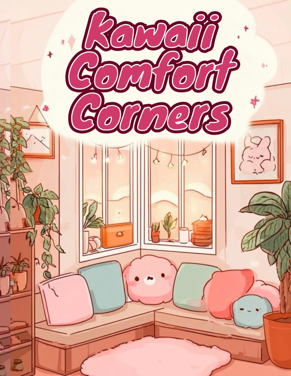 Kawaii Comfort Corners: Cute Kawaii Spaces for Cozy, Calm, and Relaxing Coloring Fun for kids and adults.