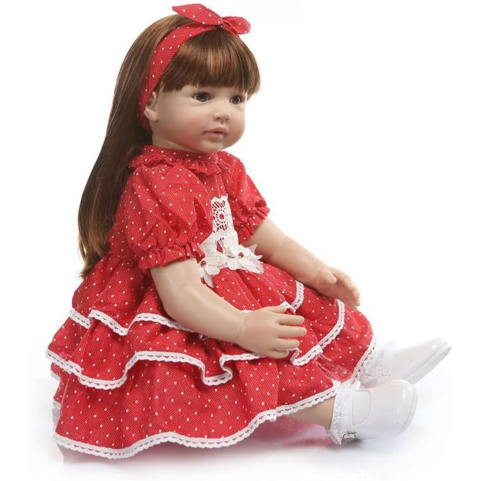 ZIYIUI Reborn Baby silikonowa lalka winylowa, 60 cm, realistyczna lalka dla niemowląt, dla dziewczynek, noworodków, niemowląt, lalek dla dziewczynek