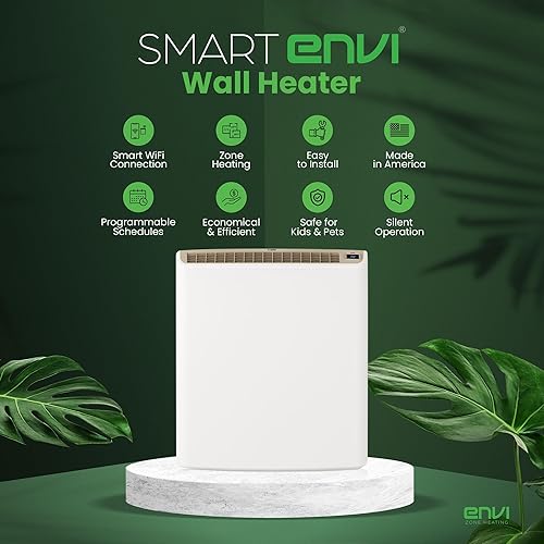 Miniatura 3 de Smart Envi - Calentador eléctrico de pared con conexión Wi-fi, calentadores inteligentes de bajo consumo para uso en interiores, calentador