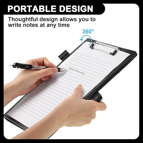 A4 Clipboard Folder with Cover, PU Leather Conference Folder for Legal Pad