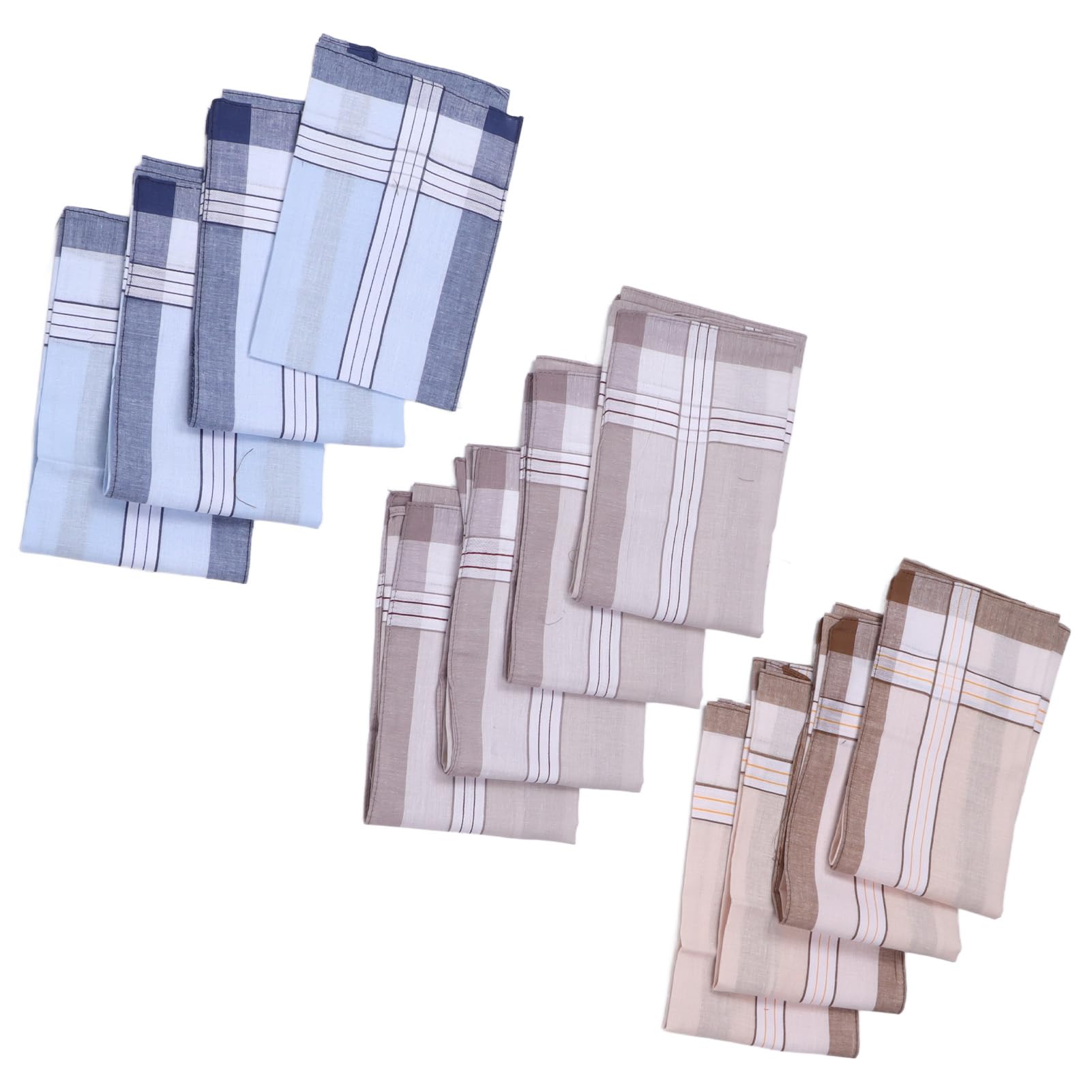 Men Handkerchiefs, 12 Pcs Men Handkerchiefs, Handkerchiefs Soft Cotton Gents Hankies Sweat Absorbent Pocket Square Hanks for Men Women
