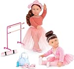 Our Generation 18-Inch Ballerina Doll Aubrie in Ballet Outfit Set, poupées 18-inch poupée ballerine aux yeux bleus qui s'ouvrent et se ferment, cheveux rouges ondulés, tenue de ballet, et jeu de mix-and-match, 5+ Années
