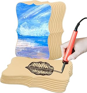 16 Pack Unfinished MDF Wooden Plaques, 8" x 12" Beveled MDF Wood Signs for DIY Crafts, Burning, Painting & Engraving
