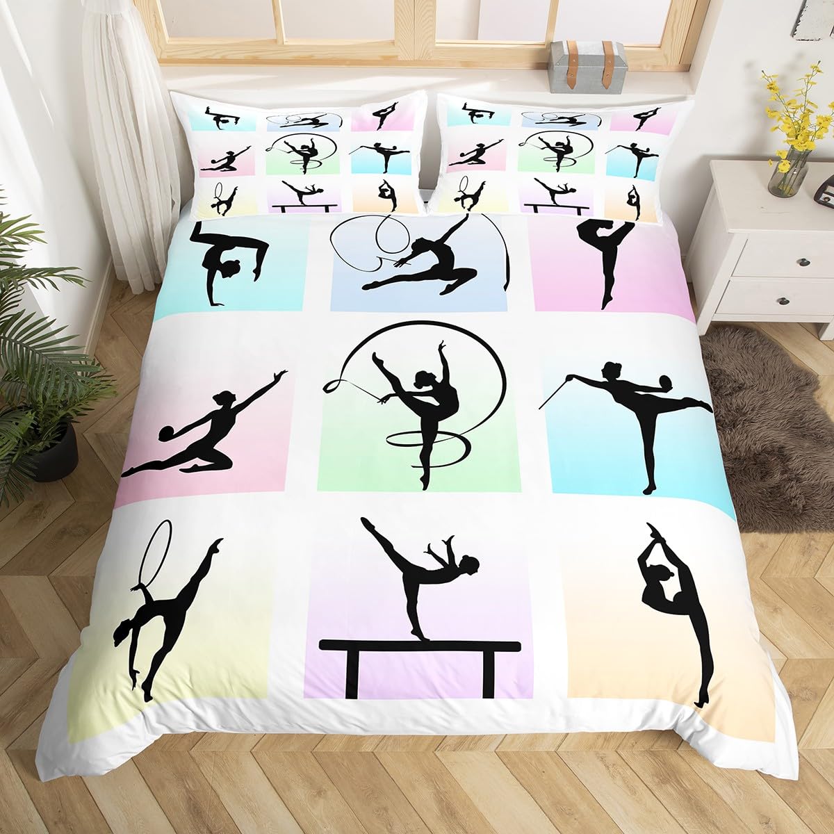 Parure de lit de gymnastique S housse de couette fille pour chambre enfant