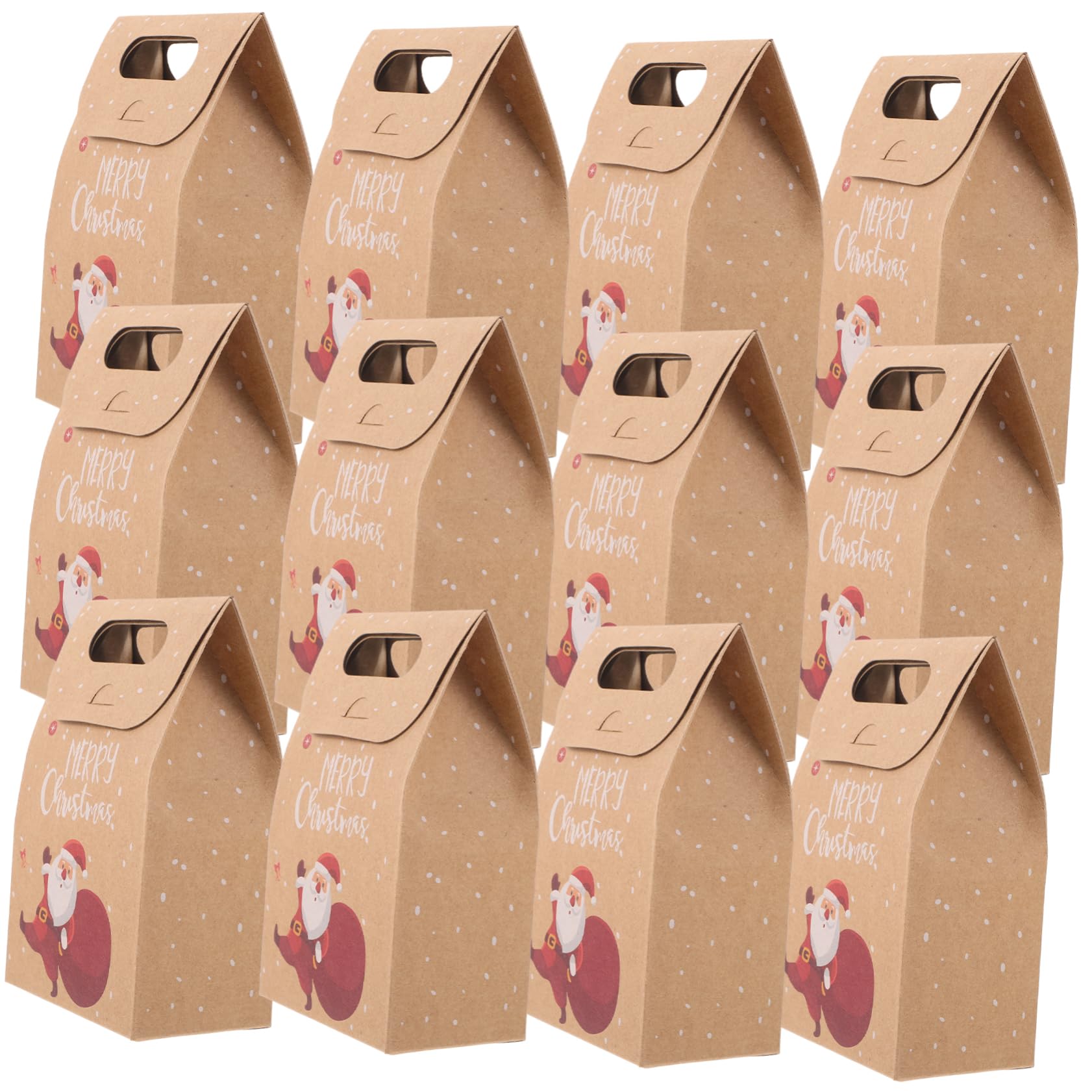 FRCOLOR 2 Juegos Bolsa De Papel Kraft Navideña Transportador Bolsas De Galletas Arpillera Celofán Christmas Bag Bolsas Kraft De De Papel Para Guardar Uds * 2